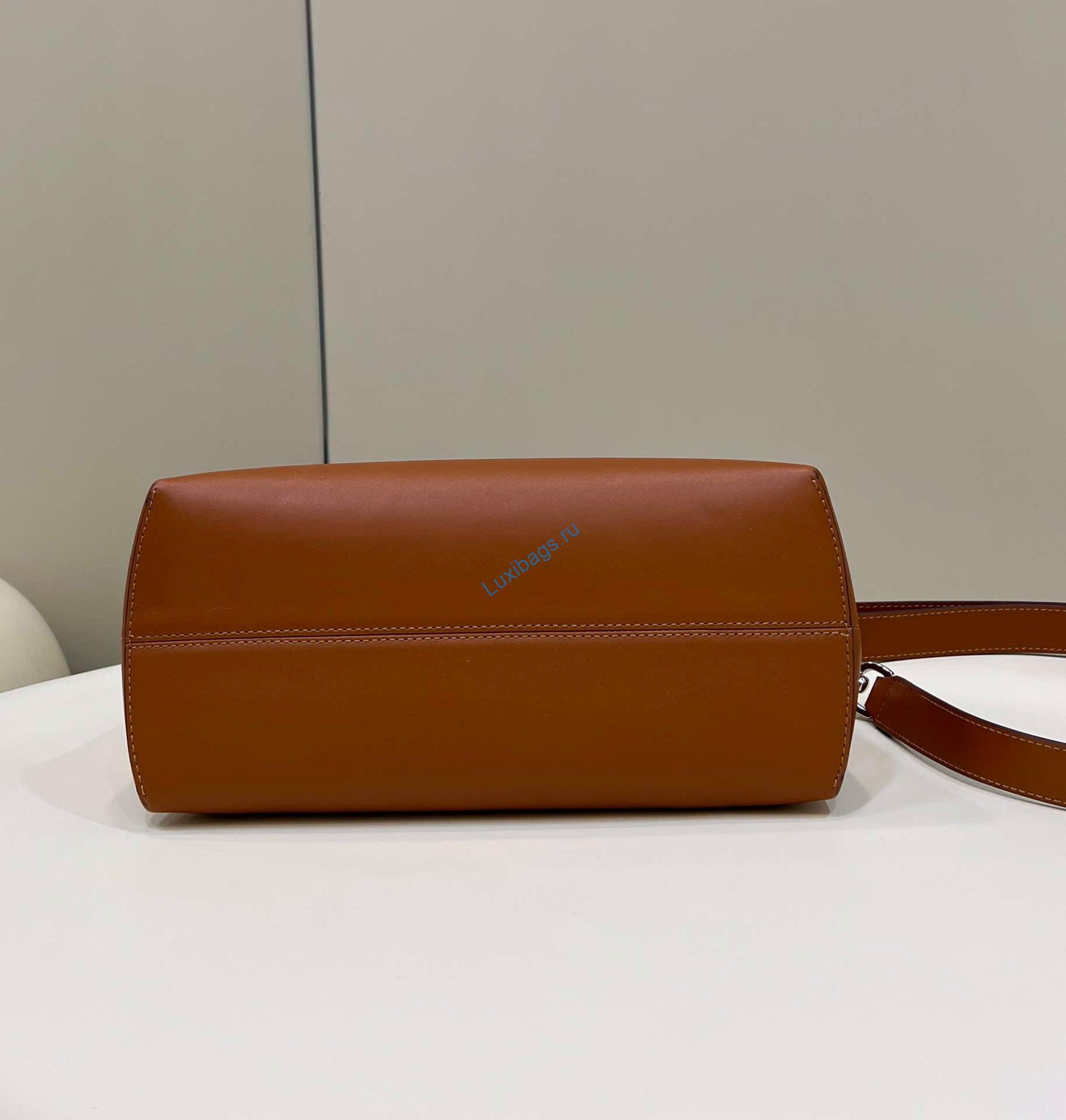 Fendi 8BL146 By The Way Medium Brown leather Boston bag | fendi 8bl146 by the way medium leather boston bag 031