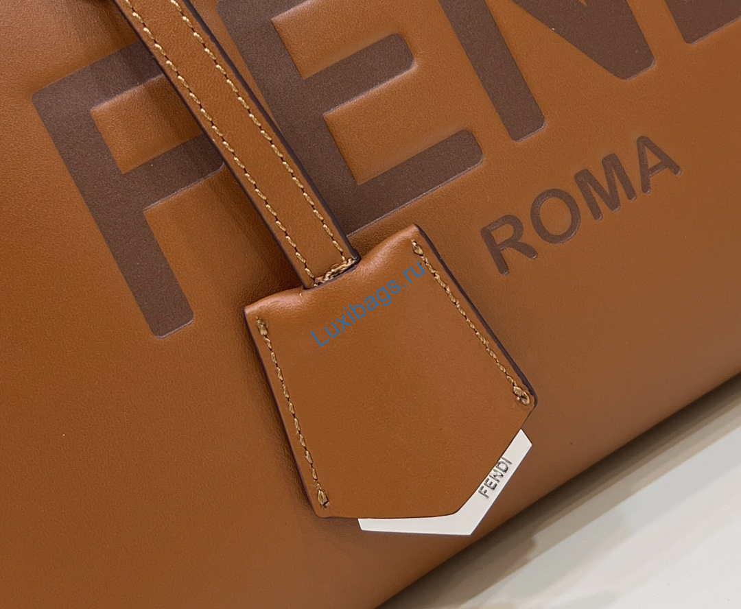 Fendi 8BL146 By The Way Medium Brown leather Boston bag | fendi 8bl146 by the way medium leather boston bag 032