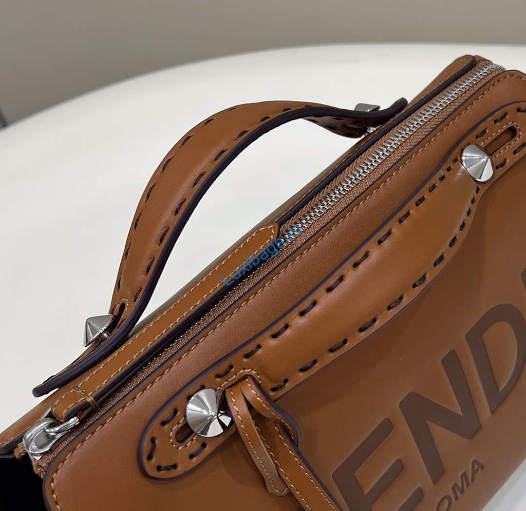 Fendi 8BL146 By The Way Medium Brown leather Boston bag | fendi 8bl146 by the way medium leather boston bag 033