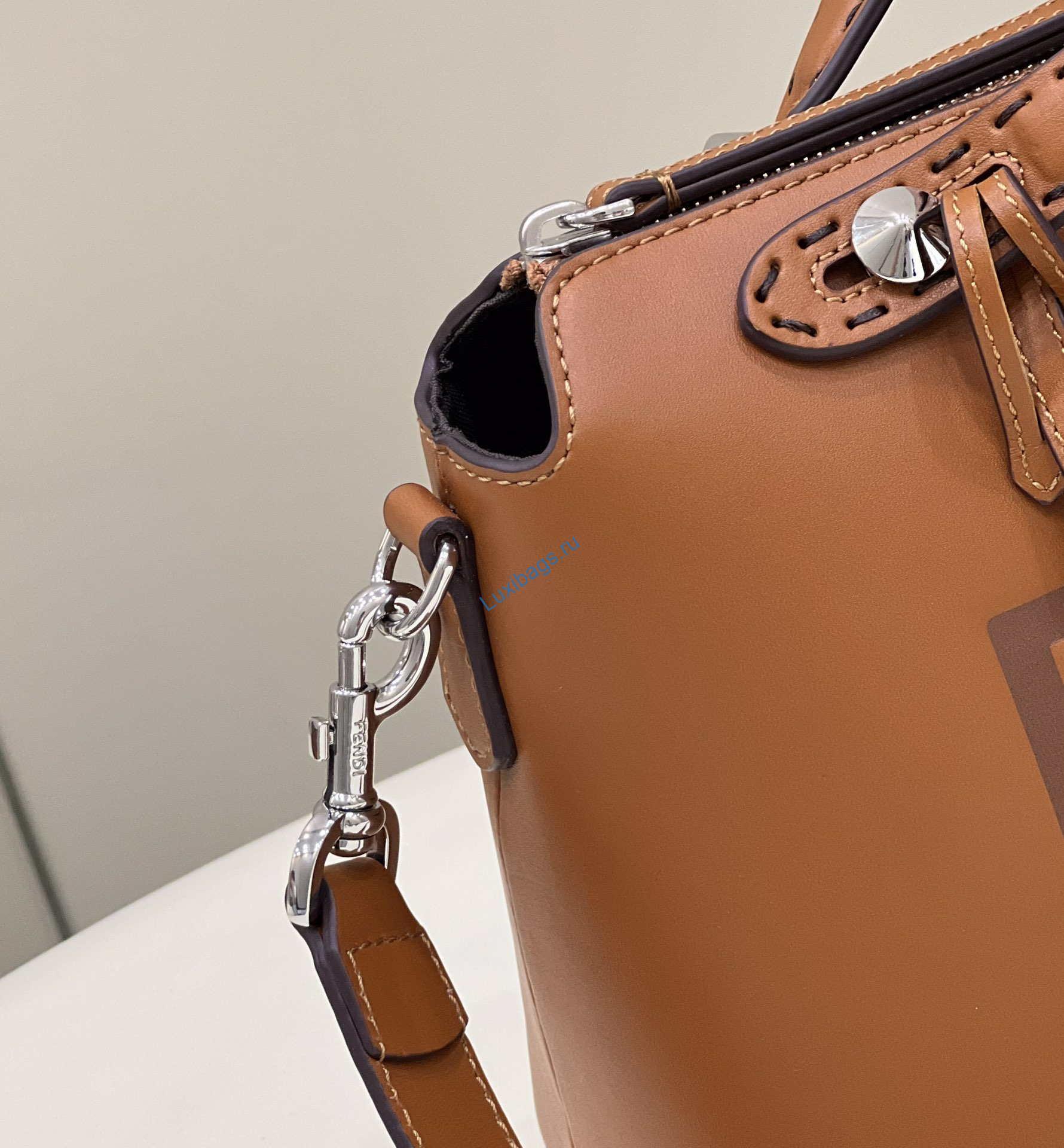 Fendi 8BL146 By The Way Medium Brown leather Boston bag | fendi 8bl146 by the way medium leather boston bag 034