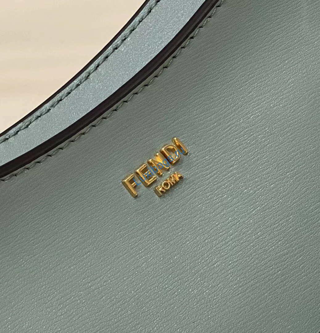 Fendi O'Lock Swing Camellia leather pouch 8BS068 Green | fendi olock swing camellia leather pouch 8bs068 green 005