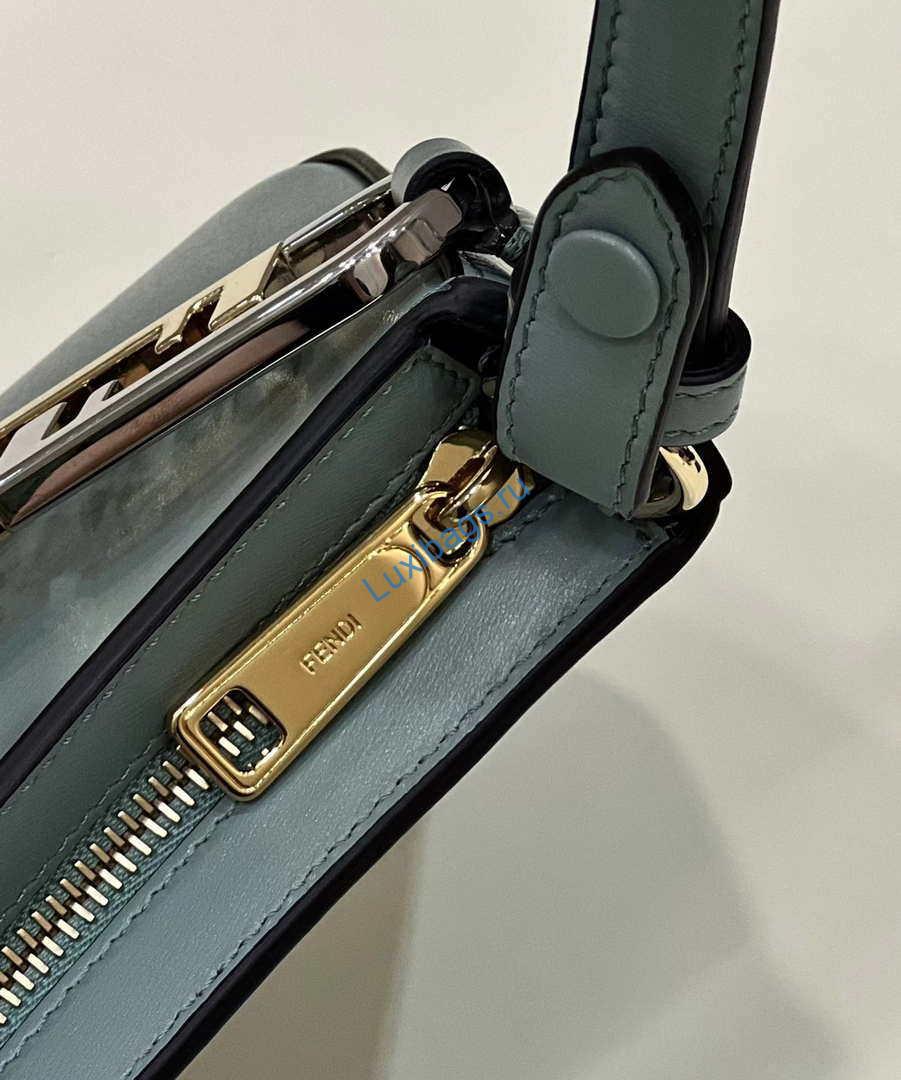 Fendi O'Lock Swing Camellia leather pouch 8BS068 Green | fendi olock swing camellia leather pouch 8bs068 green 006