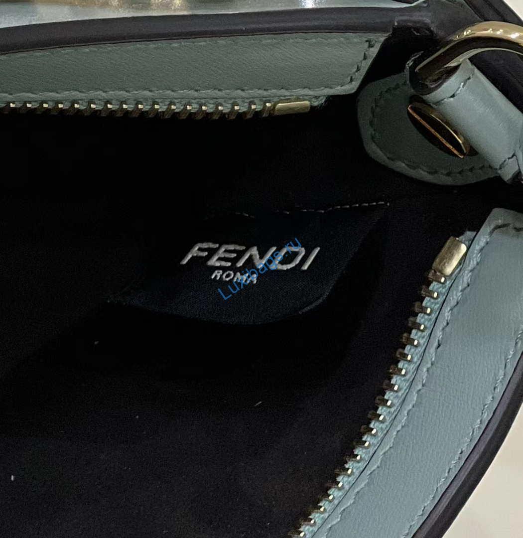 Fendi O'Lock Swing Camellia leather pouch 8BS068 Green | fendi olock swing camellia leather pouch 8bs068 green 009
