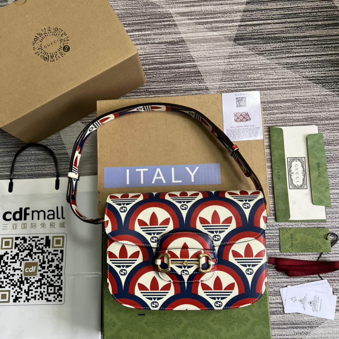 Gucci adidas x Gucci Horsebit 1955 shoulder bag 602204 blue and red leather | gucci 602204 adidas x gucci horsebit 1955 shoulder bag blue and red leather 01