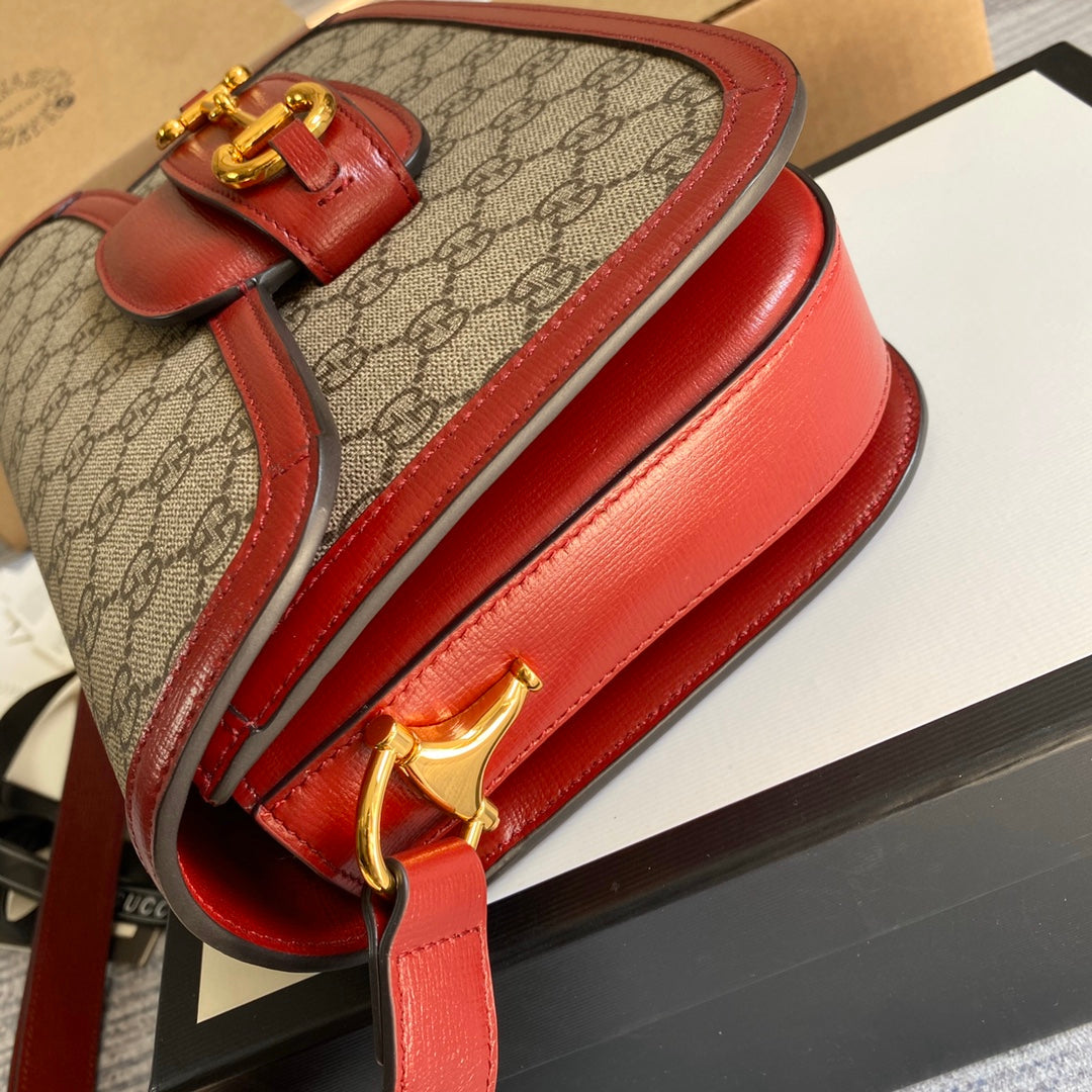 Gucci Horsebit 1955 shoulder bag 602204 Beige with red leather | gucci 602204 horsebit 1955 shoulder bag beige with red leather 05