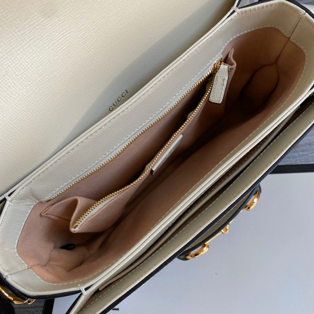Gucci Horsebit 1955 shoulder bag 602204 Beige with white leather | gucci 602204 horsebit 1955 shoulder bag beige with white leather 08