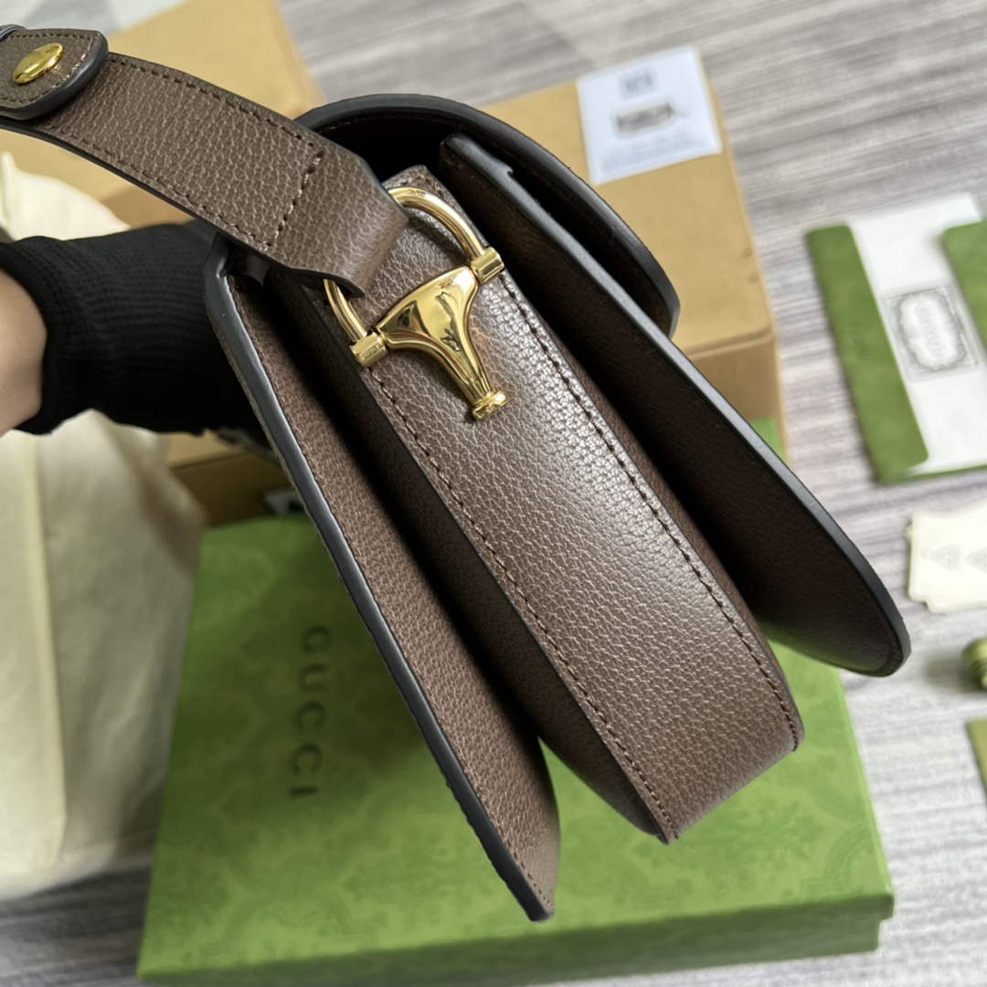 Gucci Horsebit 1955 shoulder bag 602204 brown with brown leather | gucci 602204 horsebit 1955 shoulder bag brown with brown leather 03
