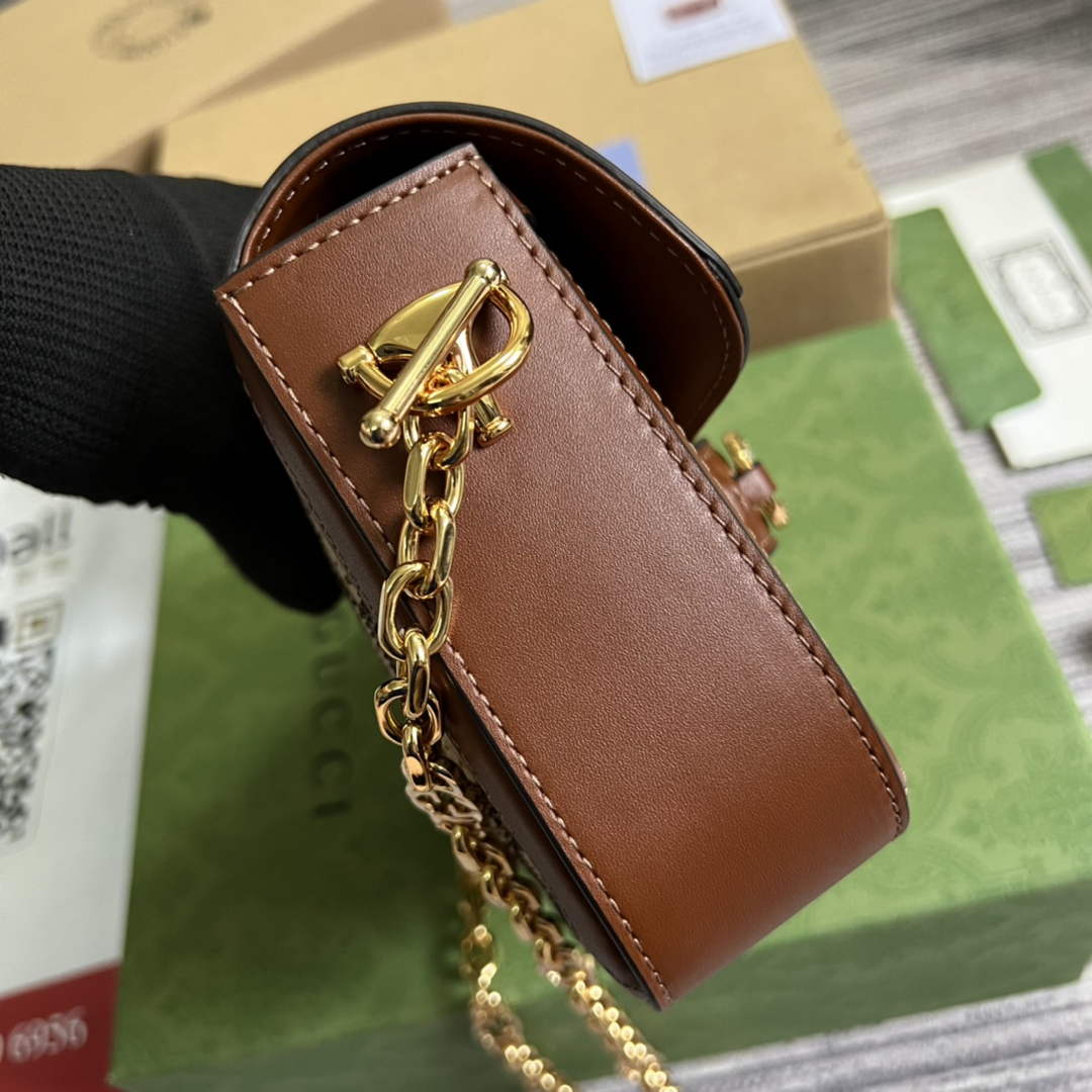 Gucci Horsebit 1955 GG mini bag 675801 Brown leather | gucci 675801 horsebit 1955 gg mini bag brown leather 03
