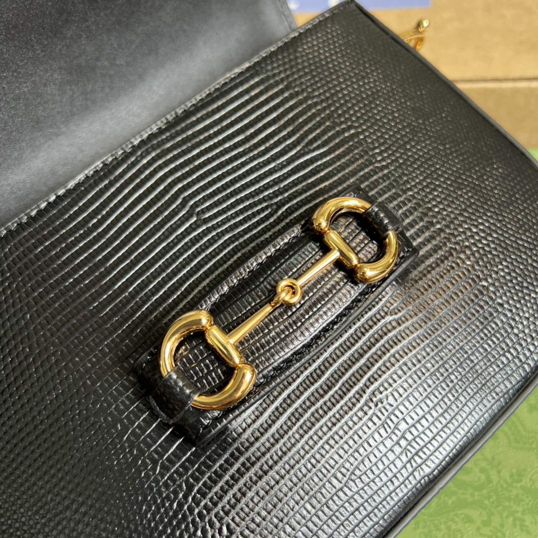 Gucci Horsebit 1955 lizard mini bag 675801 black leather | gucci 675801 horsebit 1955 lizard mini bag 35