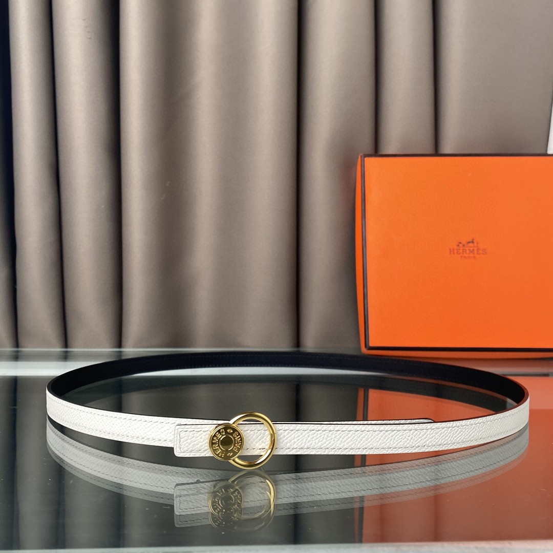 Hermes Women's Leather Focus belt buckle & Reversible leather strap 13 mm H991002 White | hermes womens leather focus belt buckle reversible leather strap 13 mm h991001 004