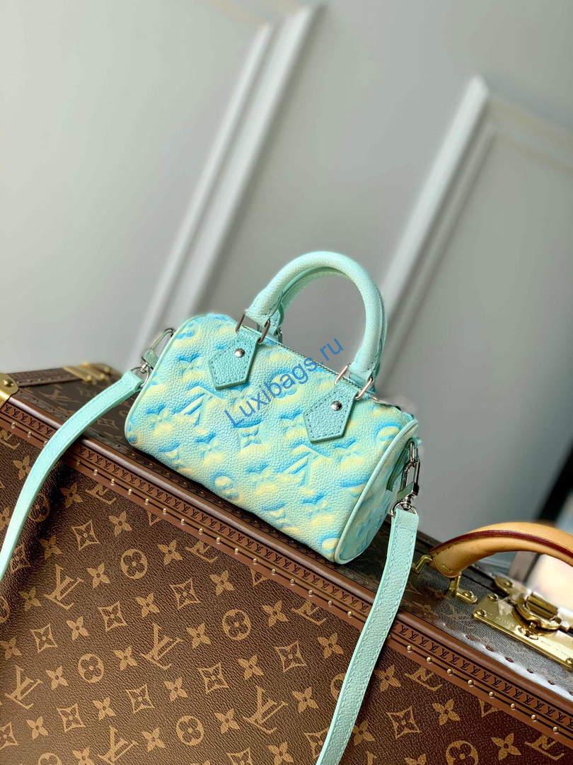 LV M81625 Louis Vuitton Nano Speedy Bag Vert d'eau Green | lv m81625 louis vuitton nano speedy bag green 003