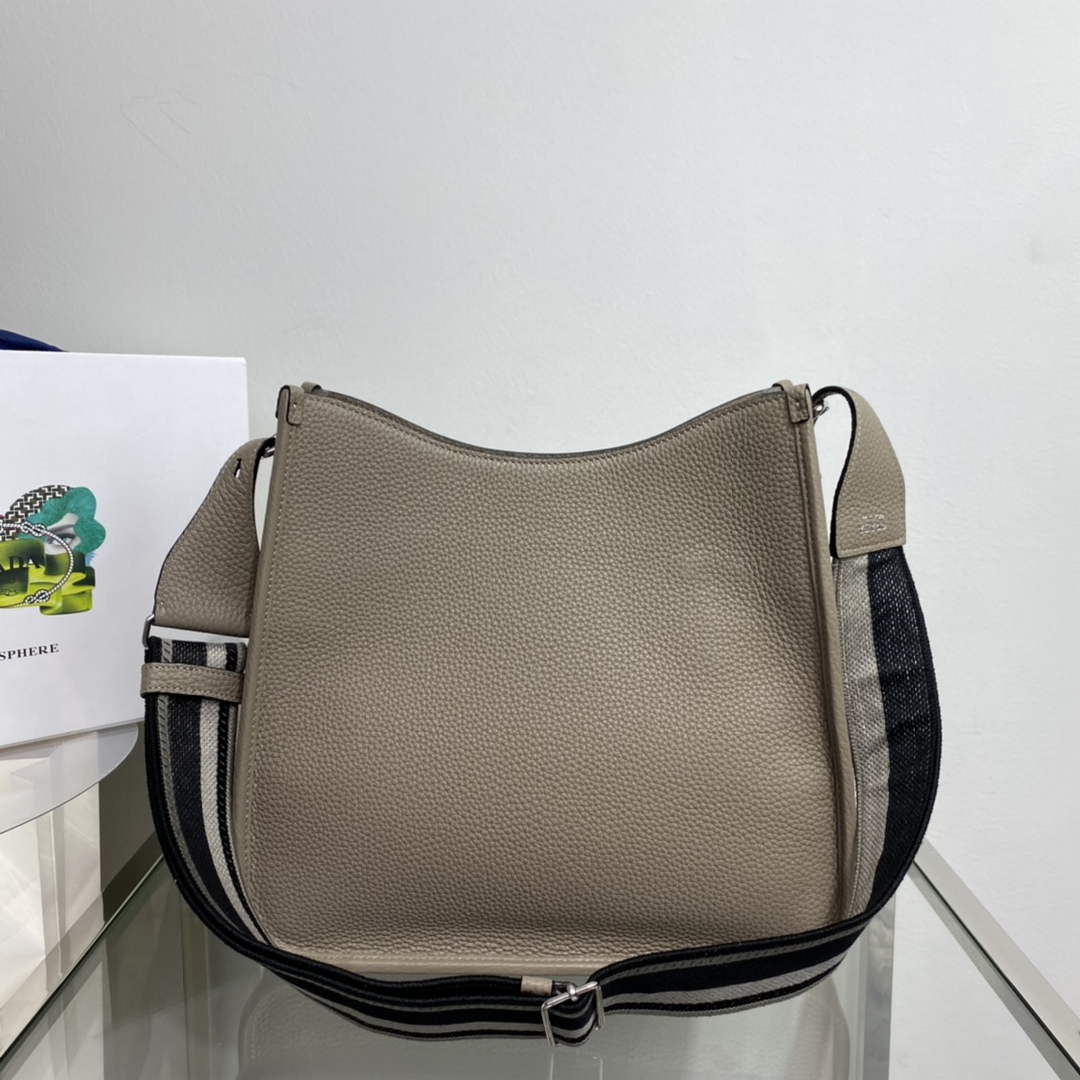 Prada Leather hobo bag 1BC073 Clay Gray | prada 1bc073 leather hobo bag in clay gray 2