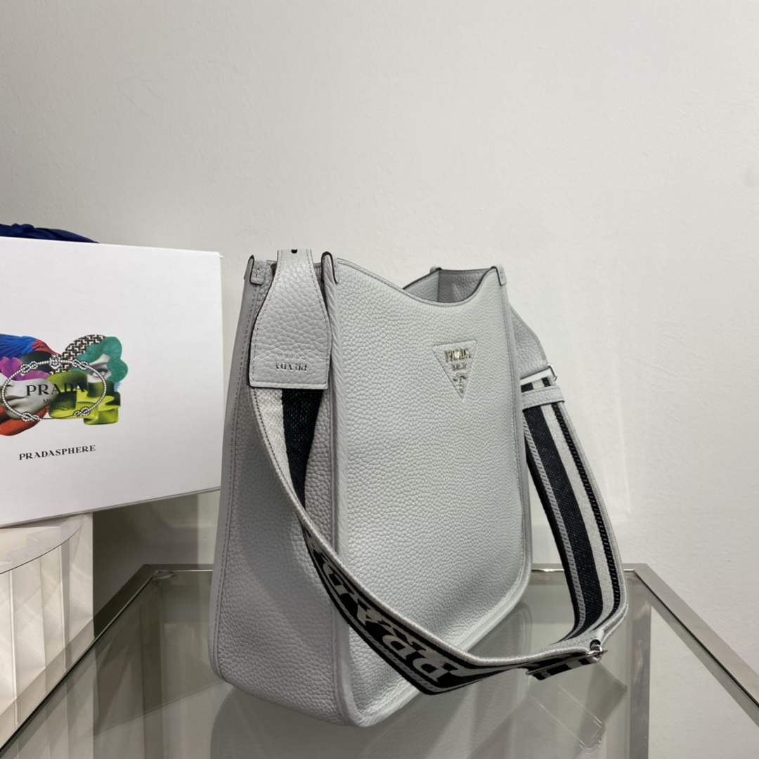 Prada Leather hobo bag 1BC073 Gray | prada 1bc073 leather hobo bag in gray 3