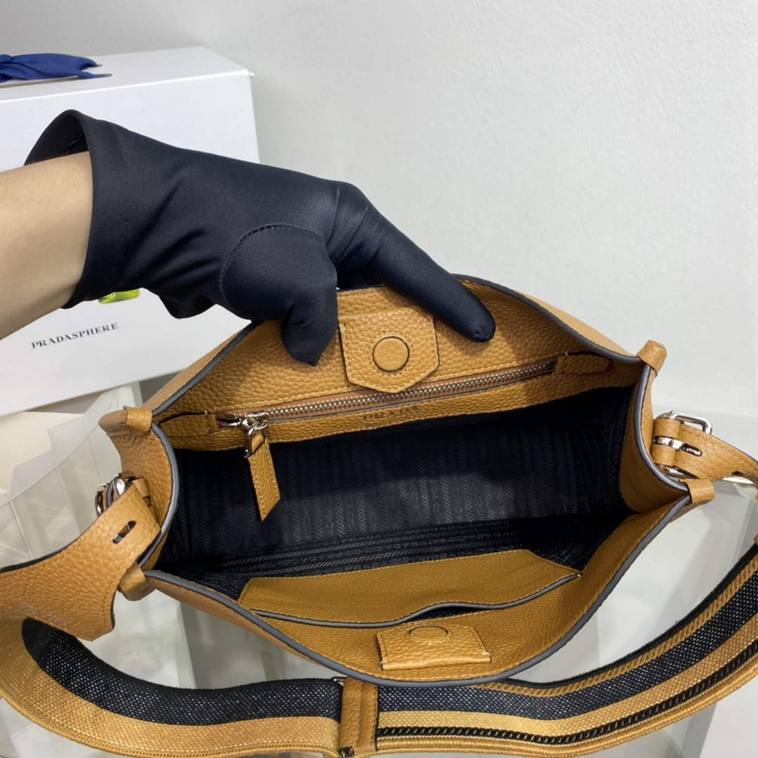 Prada Leather hobo bag 1BC073 Tan | prada 1bc073 leather hobo bag in tan 8