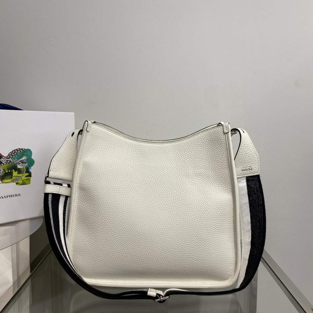 Prada Leather hobo bag 1BC073 white | prada 1bc073 leather hobo bag in white 2