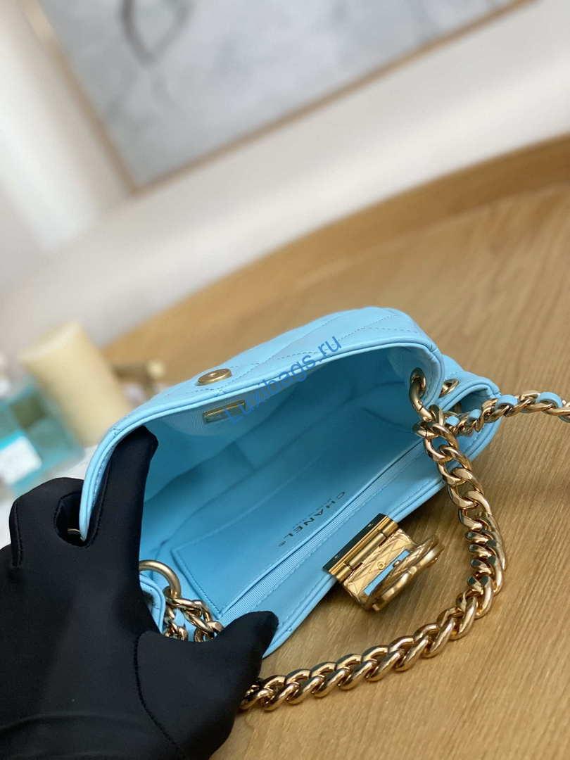 Chanel 3475 Small HOBO Handbag Lambskin & Gold-Tone Metal Ligth Blue | chanel 3475 small hobo handbag lambskin gold tone metal 009