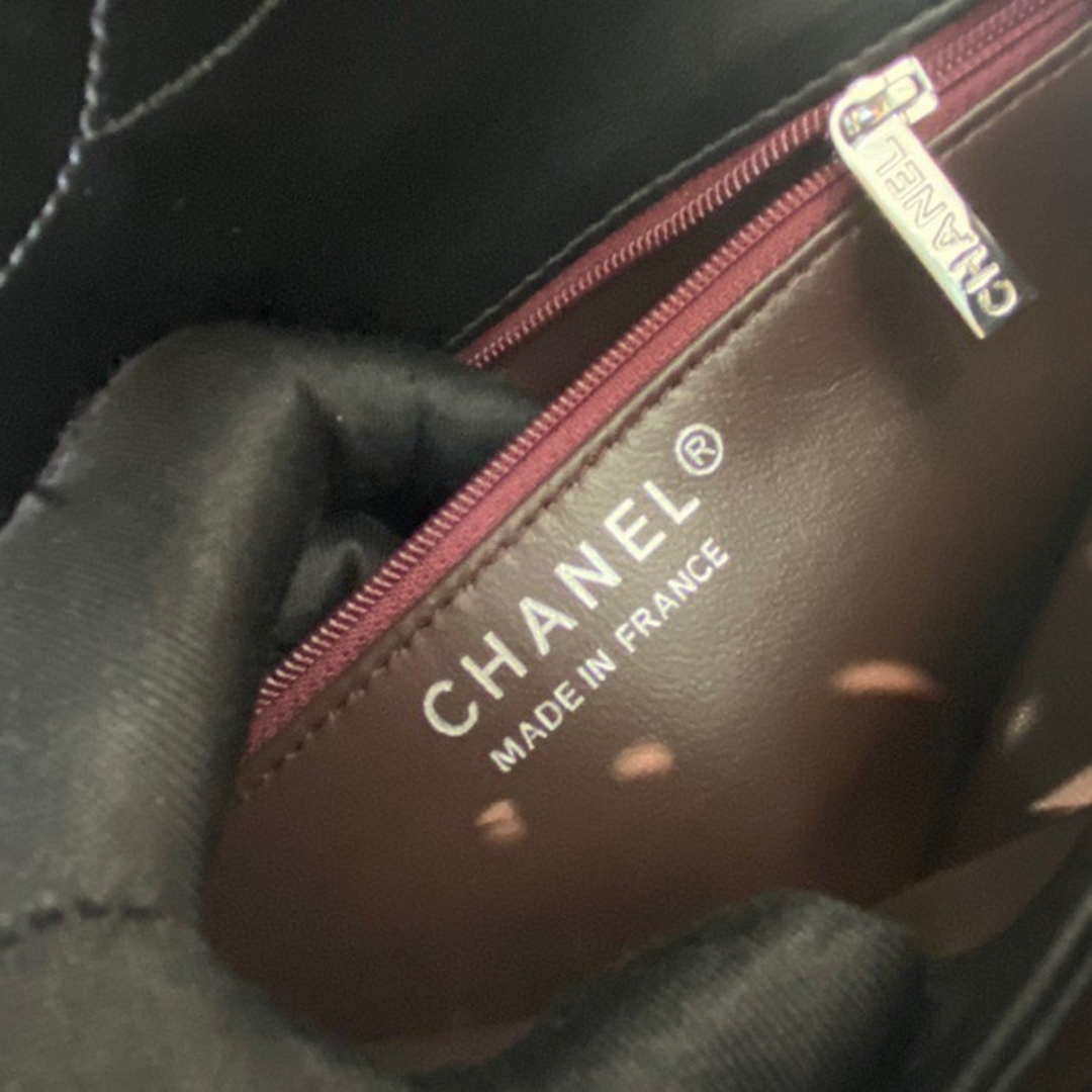 Chanel A92236 Flap Bag With Top Handle Lambskin & Sliver-Tone Metal Black | chanel a92236 flap bag with top handle lambskin gold tone metal 018