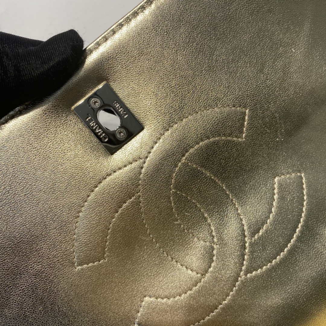 Chanel A92236 Flap Bag With Top Handle Lambskin & Gold-Tone Metal Gold | chanel a92236 flap bag with top handle lambskin gold tone metal gold 005