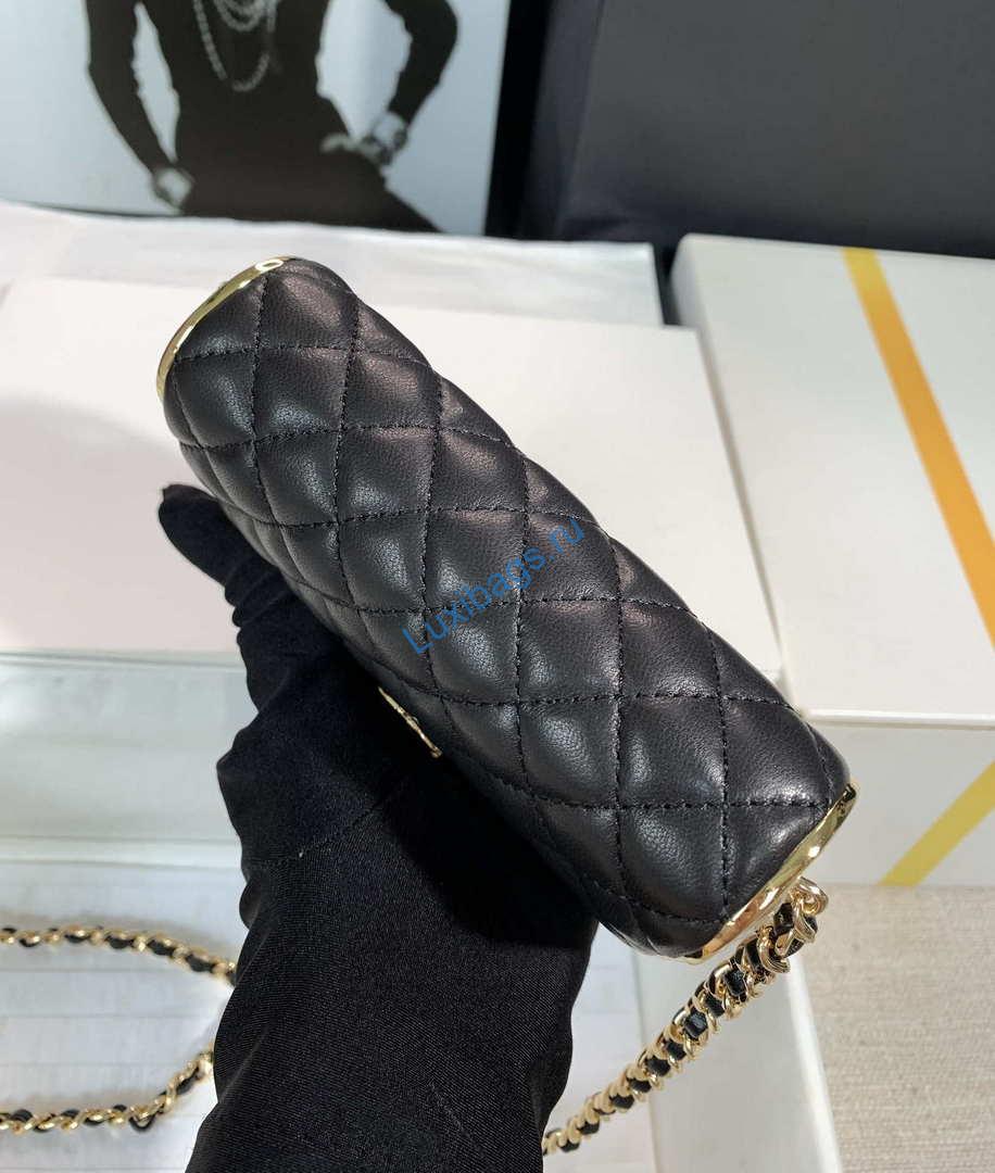 Chanel AS3308 Small Evening Bag 22A Limited Edition Black Lambskin Gold | chanel as3308 small evening bag 22a limited edition black lambskin gold 003