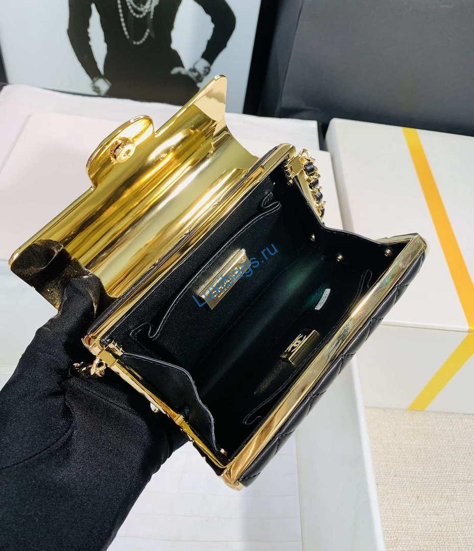 Chanel AS3308 Small Evening Bag 22A Limited Edition Black Lambskin Gold | chanel as3308 small evening bag 22a limited edition black lambskin gold 006