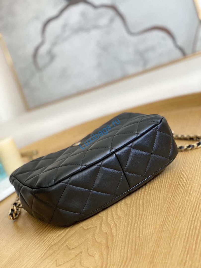 Chanel AS3476 HOBO Handbag Lambskin & Gold-Tone Metal Black | chanel as3476 hobo handbag lambskin gold tone metal 007