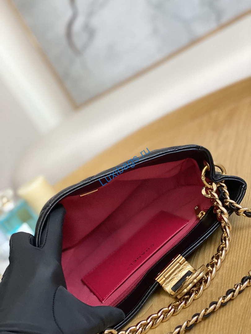 Chanel AS3476 HOBO Handbag Lambskin & Gold-Tone Metal Black | chanel as3476 hobo handbag lambskin gold tone metal 009