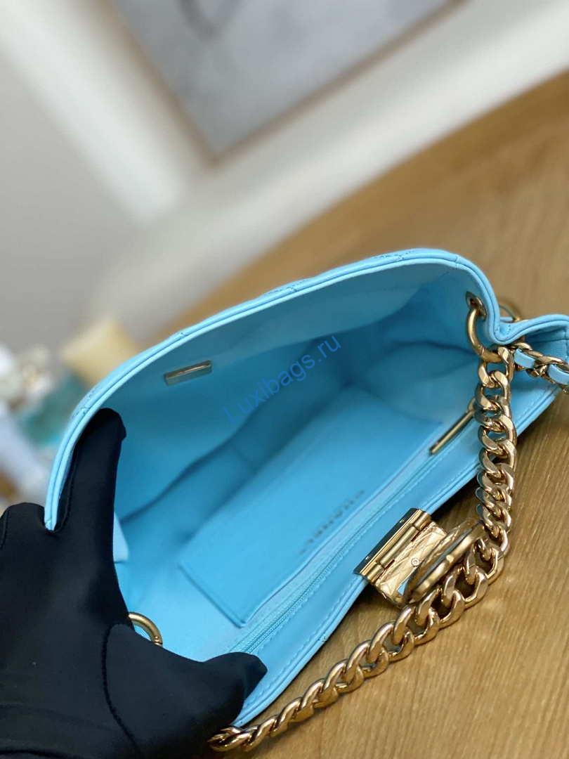 Chanel AS3476 HOBO Handbag Lambskin & Gold-Tone Metal Light Blue | chanel as3476 hobo handbag lambskin gold tone metal 027