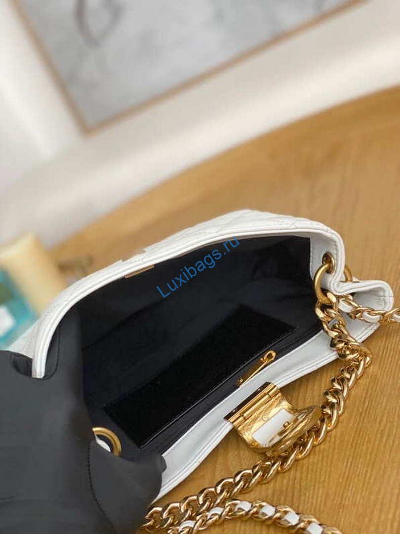 Chanel AS3476 HOBO Handbag Lambskin & Gold-Tone Metal White | chanel as3476 hobo handbag lambskin gold tone metal 036
