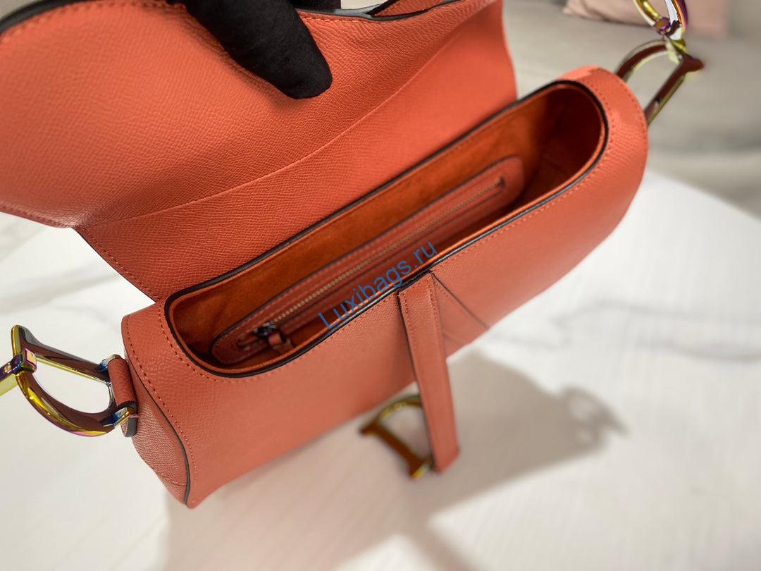 Dior M0446 Dior Saddle Bag Orange Grained Calfskin Purple logo | dior m0446 dior saddle bag orange grained calfskin purple logo 008