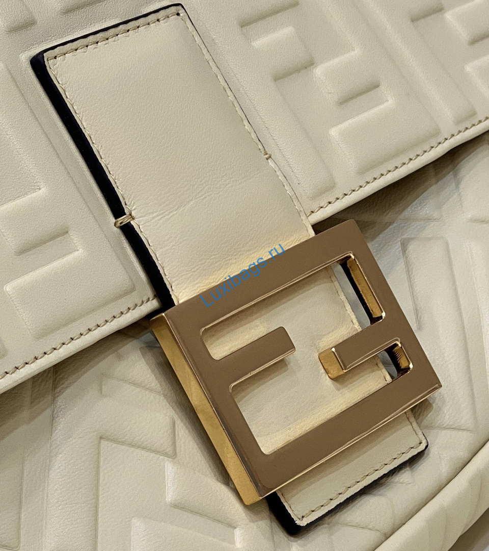 Fendi 8BR771 Baguette Large Light Yellow leather bag | fendi 8br771 baguette light green black nappa leather bag 004