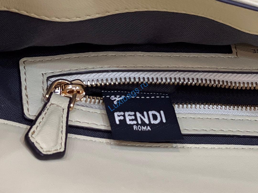 Fendi 8BR771 Baguette Large Light Yellow leather bag | fendi 8br771 baguette light green black nappa leather bag 007