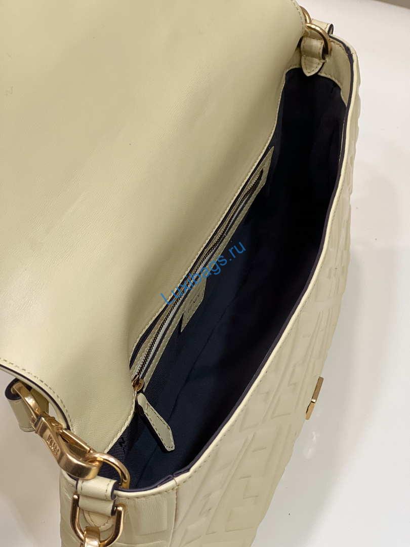 Fendi 8BR771 Baguette Large Light Yellow leather bag | fendi 8br771 baguette light green black nappa leather bag 008