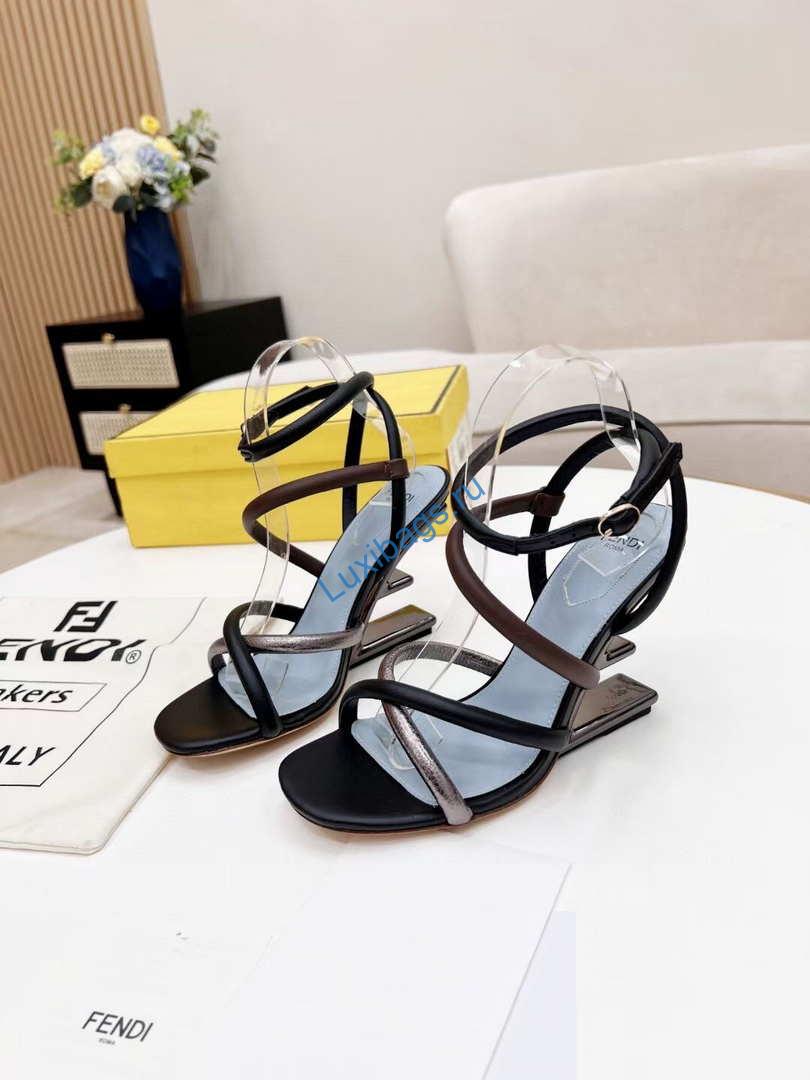 Fendi 8X8274 First Black nappa leather 95 mm high-heeled sandals | fendi 8x8274 first pink nappa leather 95 mm high heeled sandals 019