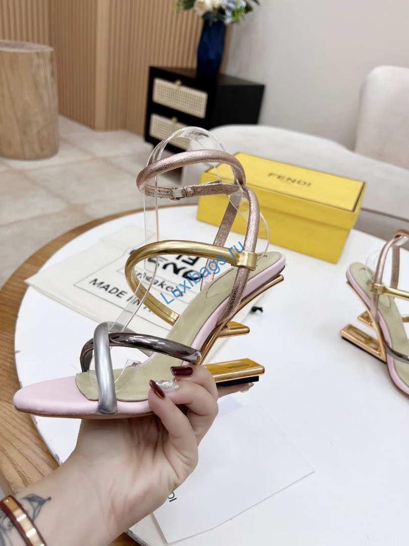 Fendi 8X8274 First Light Pink nappa leather 95 mm high-heeled sandals | fendi 8x8274 first pink nappa leather 95 mm high heeled sandals 028