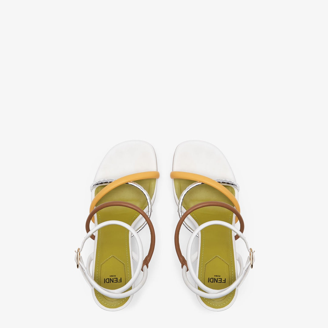 Fendi 8X8274 First White nappa leather 95 mm high-heeled sandals | fendi 8x8274 first pink nappa leather 95 mm high heeled sandals 034