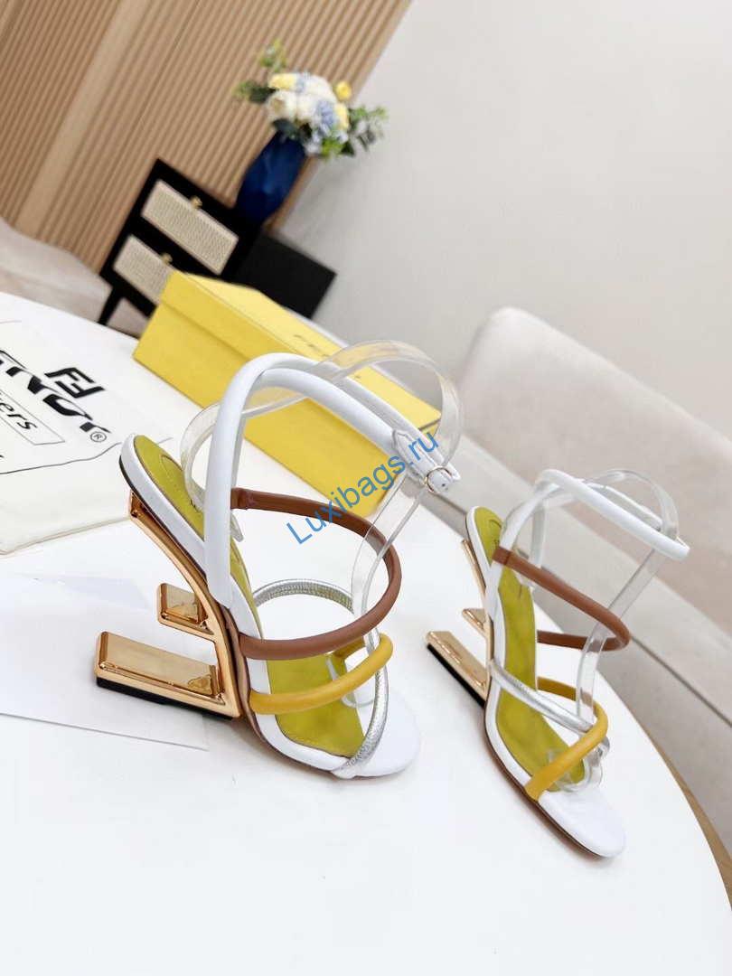 Fendi 8X8274 First White nappa leather 95 mm high-heeled sandals | fendi 8x8274 first pink nappa leather 95 mm high heeled sandals 036