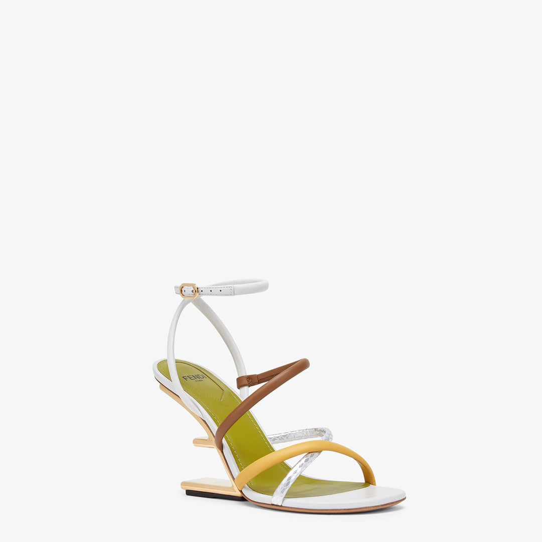 Fendi 8X8274 First White nappa leather 95 mm high-heeled sandals | fendi 8x8274 first pink nappa leather 95 mm high heeled sandals 040