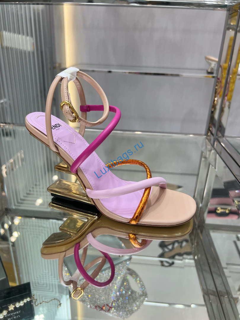 Fendi 8X8274 First Pink nappa leather 95 mm high-heeled sandals | fendi 8x8274 first pink nappa leather 95 mm high heeled sandals 042
