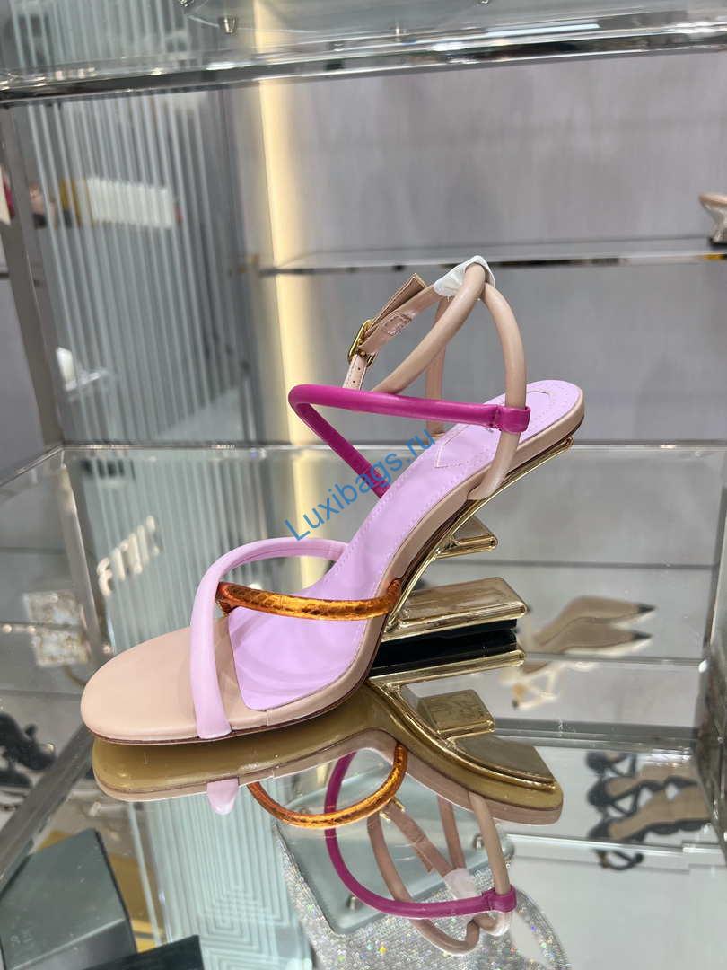 Fendi 8X8274 First Pink nappa leather 95 mm high-heeled sandals | fendi 8x8274 first pink nappa leather 95 mm high heeled sandals 043