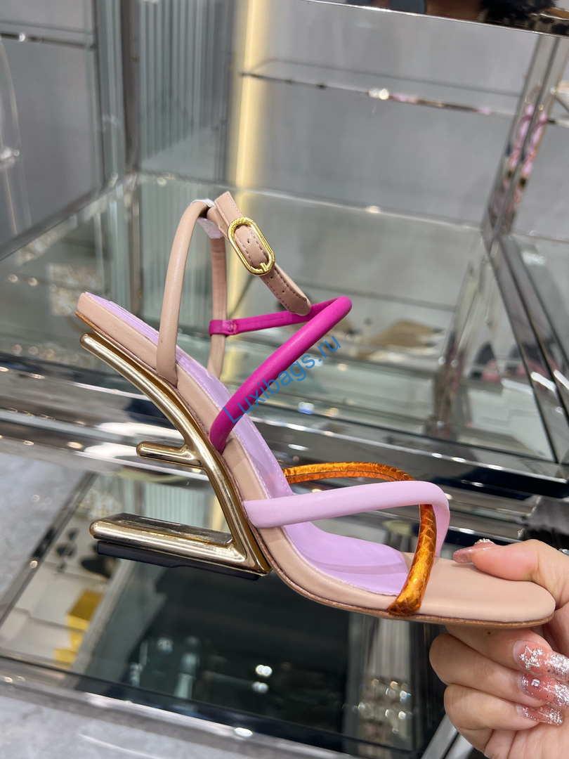 Fendi 8X8274 First Pink nappa leather 95 mm high-heeled sandals | fendi 8x8274 first pink nappa leather 95 mm high heeled sandals 046
