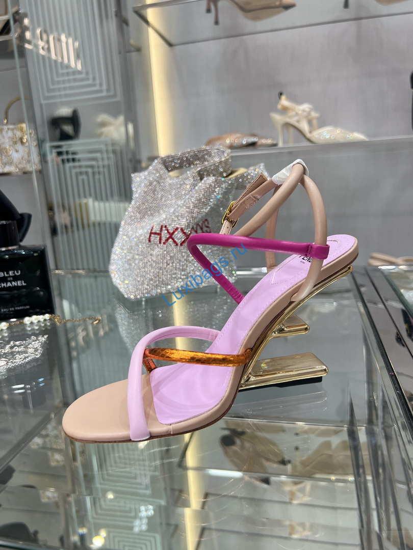 Fendi 8X8274 First Pink nappa leather 95 mm high-heeled sandals | fendi 8x8274 first pink nappa leather 95 mm high heeled sandals 047