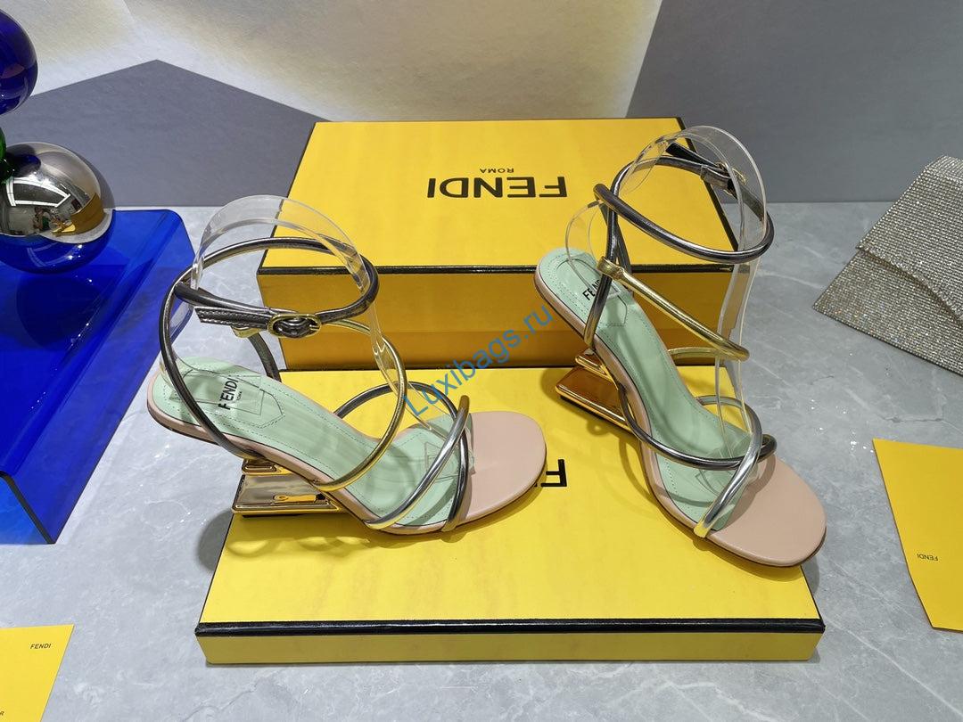 Fendi 8X8274 First Light Green nappa leather 95 mm high-heeled sandals | fendi 8x8274 first pink nappa leather 95 mm high heeled sandals 051