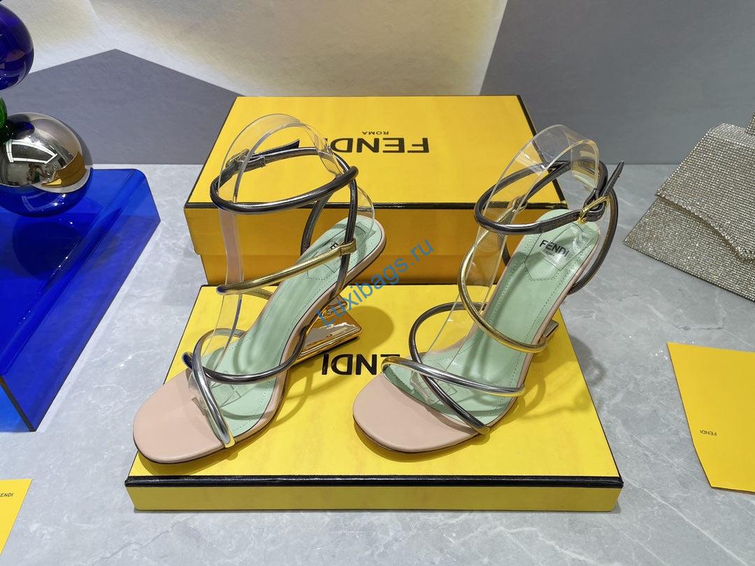 Fendi 8X8274 First Light Green nappa leather 95 mm high-heeled sandals | fendi 8x8274 first pink nappa leather 95 mm high heeled sandals 052