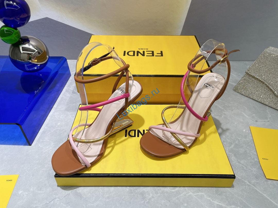 Fendi 8X8274 First Brown nappa leather 95 mm high-heeled sandals | fendi 8x8274 first pink nappa leather 95 mm high heeled sandals 061