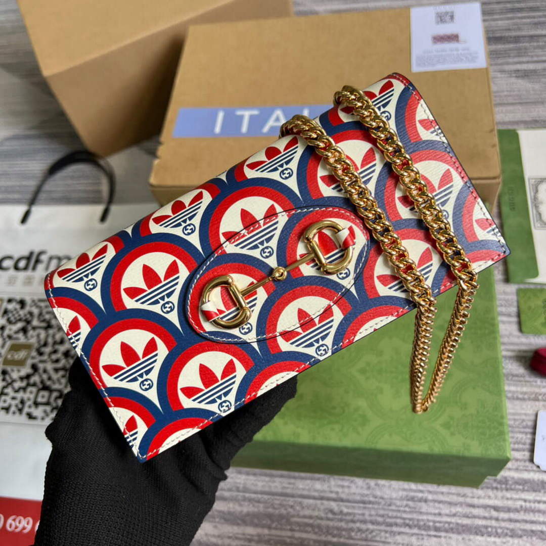 Gucci 621892 Adidas x Gucci wallet with Horsebit chain | gucci 621892 adidas x gucci wallet with chain 006