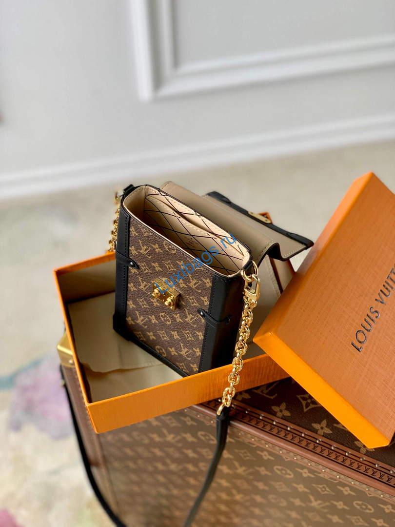 LV M63913 Louis Vuitton Vertical Trunk Pochette Bag Black | lv m63913 louis vuitton vertical trunk pochette bag 009