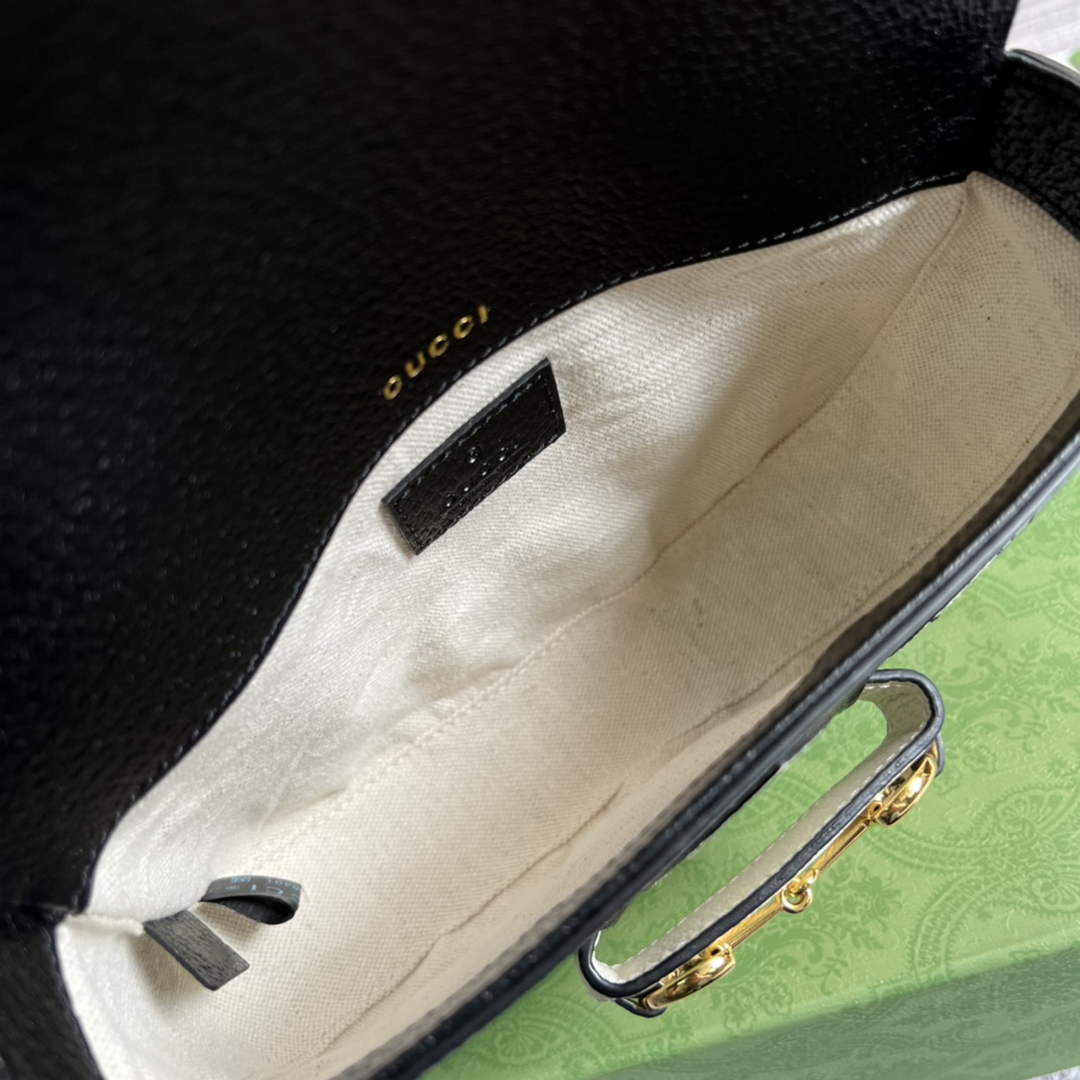 Adidas x Gucci 658574 Horsebit 1955 mini bag black and white leather | adidas x gucci 658574 horsebit 1955 mini bag 08