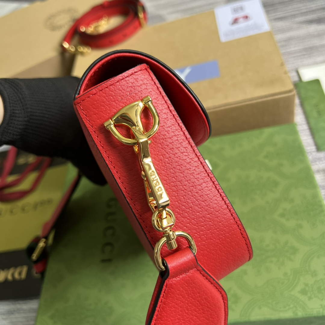 Adidas x Gucci 658574 Horsebit 1955 mini bag red and white leather | adidas x gucci 658574 horsebit 1955 mini bag 12