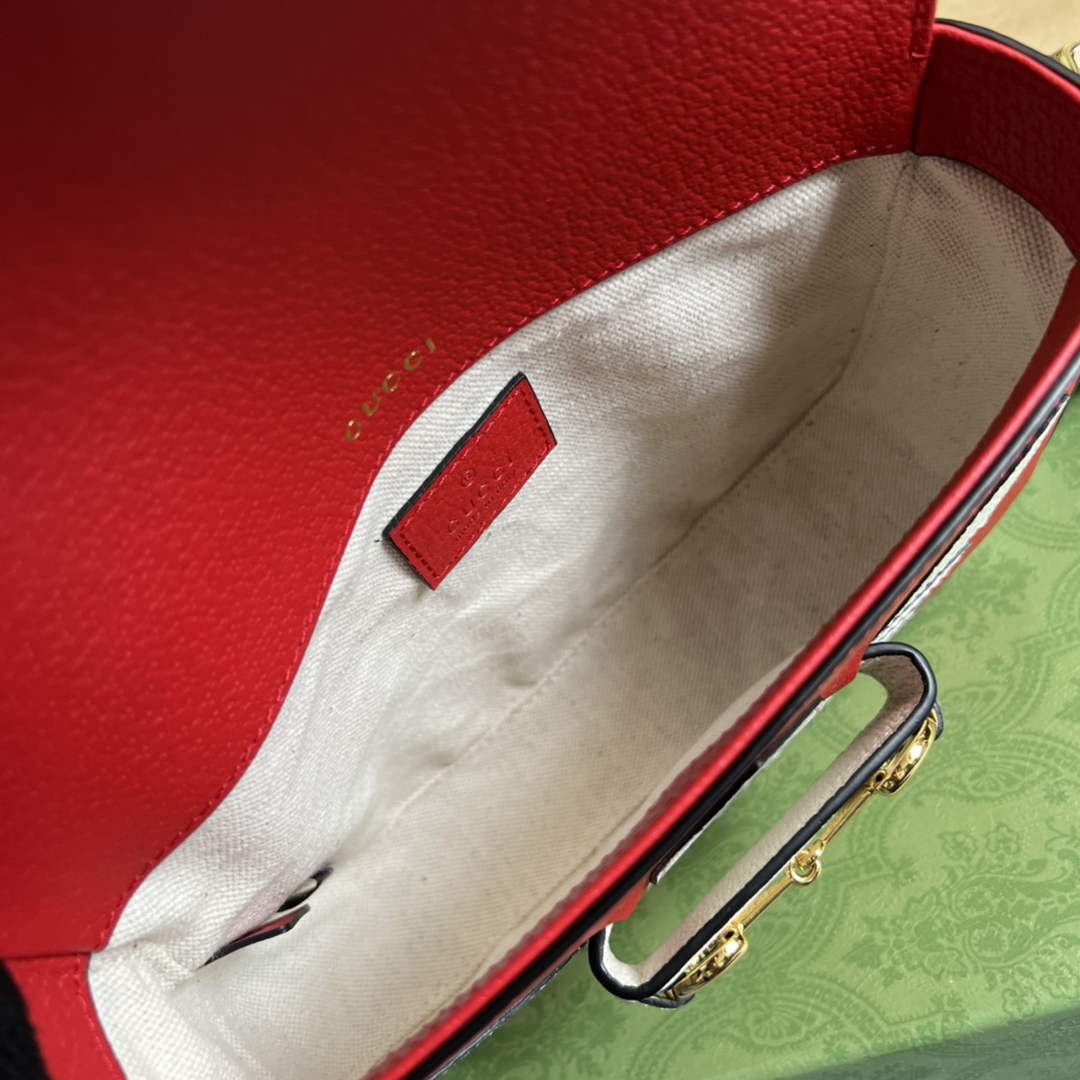 Adidas x Gucci 658574 Horsebit 1955 mini bag red and white leather | adidas x gucci 658574 horsebit 1955 mini bag 17