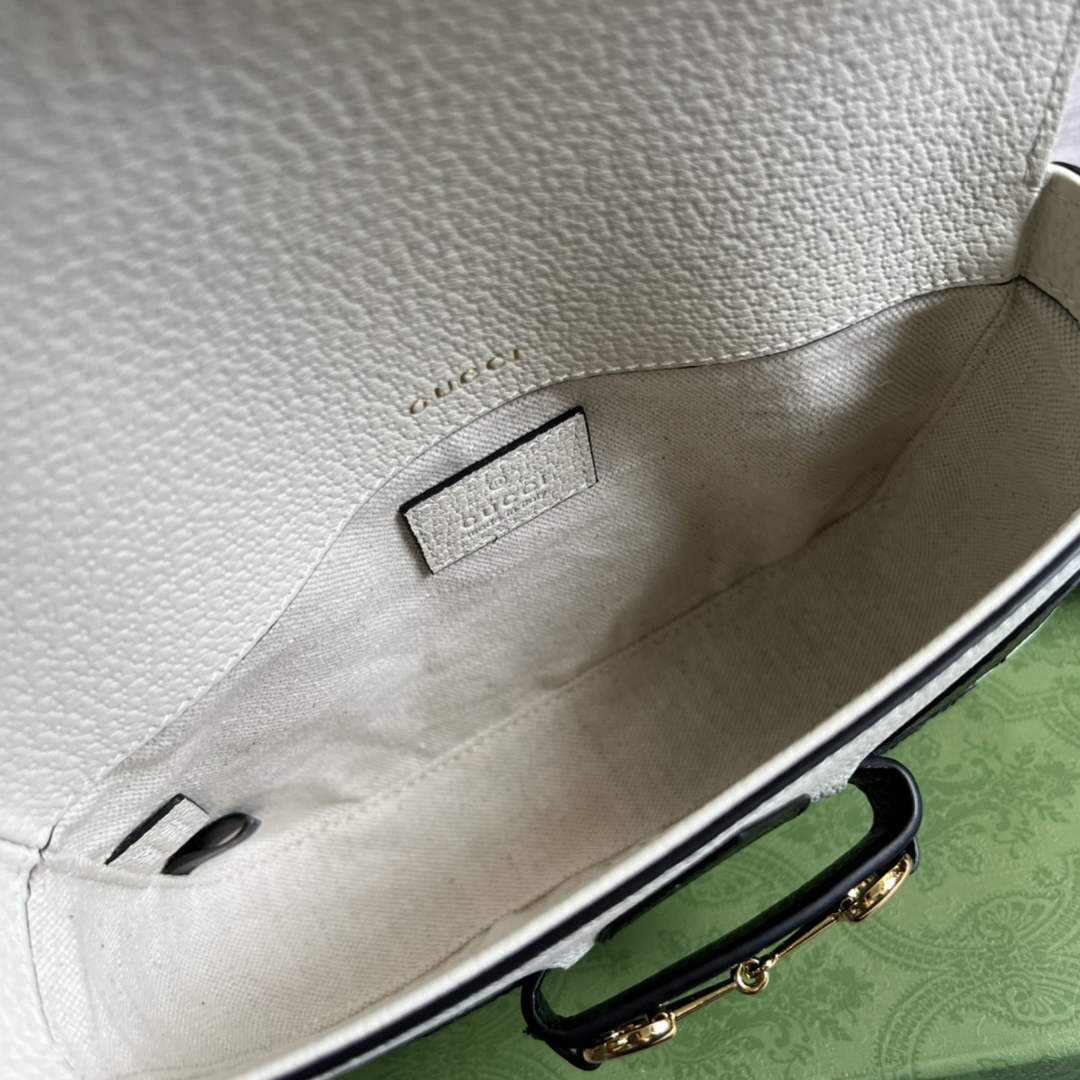 Adidas x Gucci 658574 Horsebit 1955 mini bag white and black leather | adidas x gucci 658574 horsebit 1955 mini bag 26